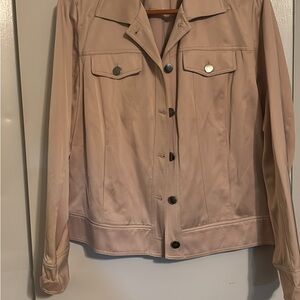 Chico's Beige Button-Up Jean Jacket